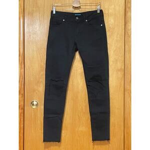 17AW Undercover Black Distressed Raw Edge Skinny Jeans JP 2